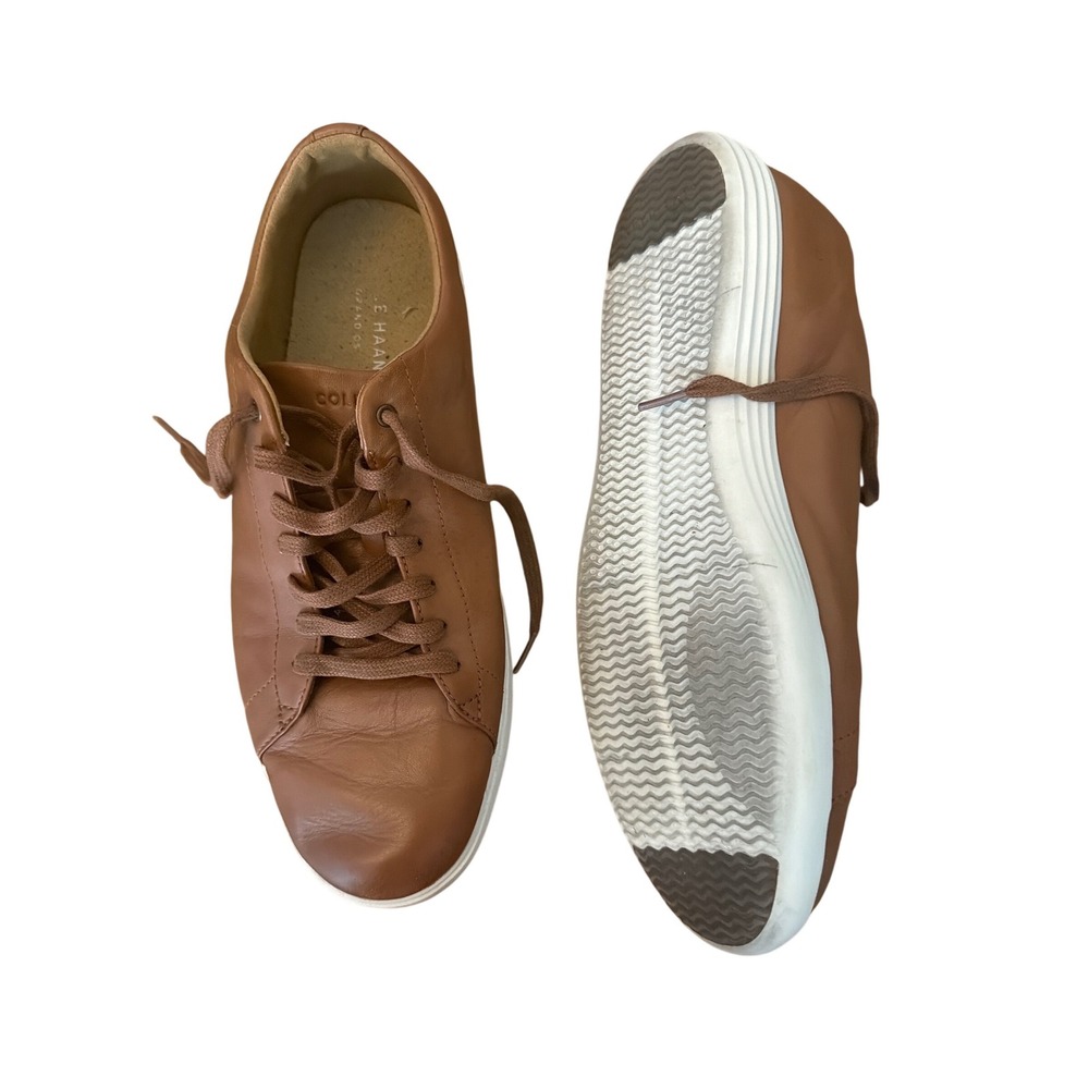 Cole Haan Mens Grand Crosscourt Tan Leather Sneakers Low Top C26521 Size 10.5 M